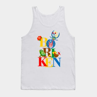 Puerto Rico Boriken Flag Flower Parrot Pina Colada Vejigante Tank Top